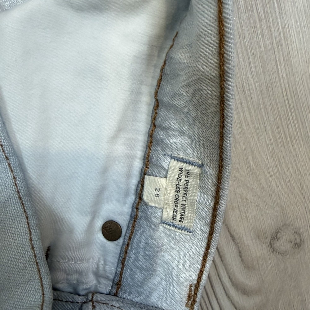 Madewell Womens Edmunds Wash Denim The Perfect Vintage Wide Leg Crop Jeans 28 - Picture 6 of 12
